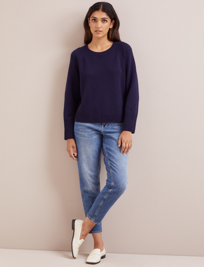 Ezra Cashmere Blend Jumper - Navy