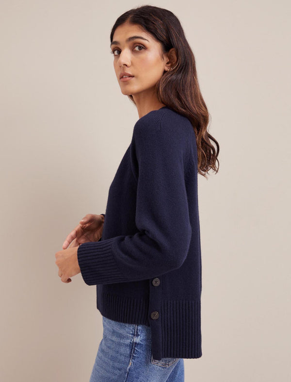 Ezra Cashmere Blend Jumper - Navy