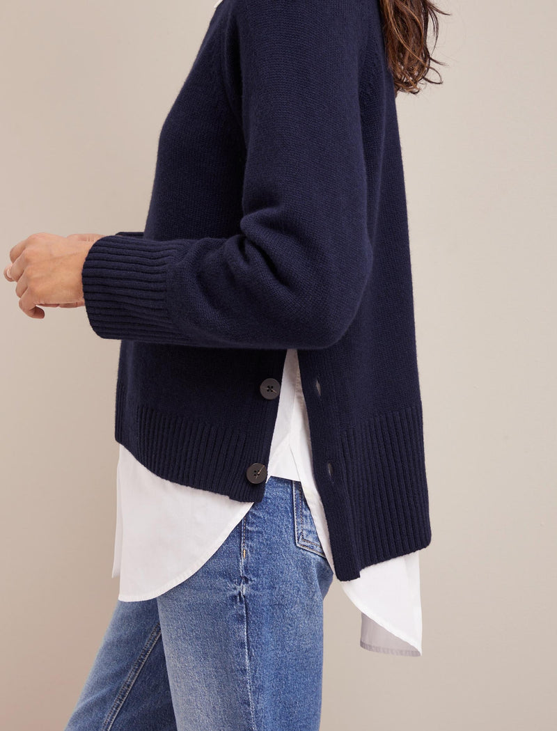 Ezra Cashmere Blend Jumper - Navy