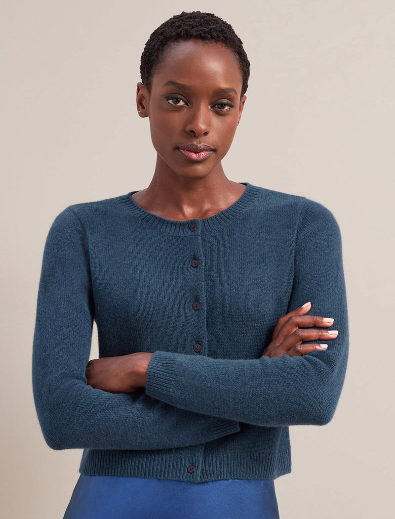 Clara Cashmere Cardigan - Admiral Blue