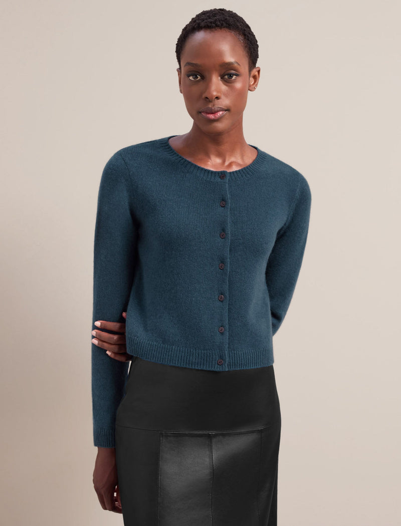 Clara Cashmere Cardigan - Admiral Blue