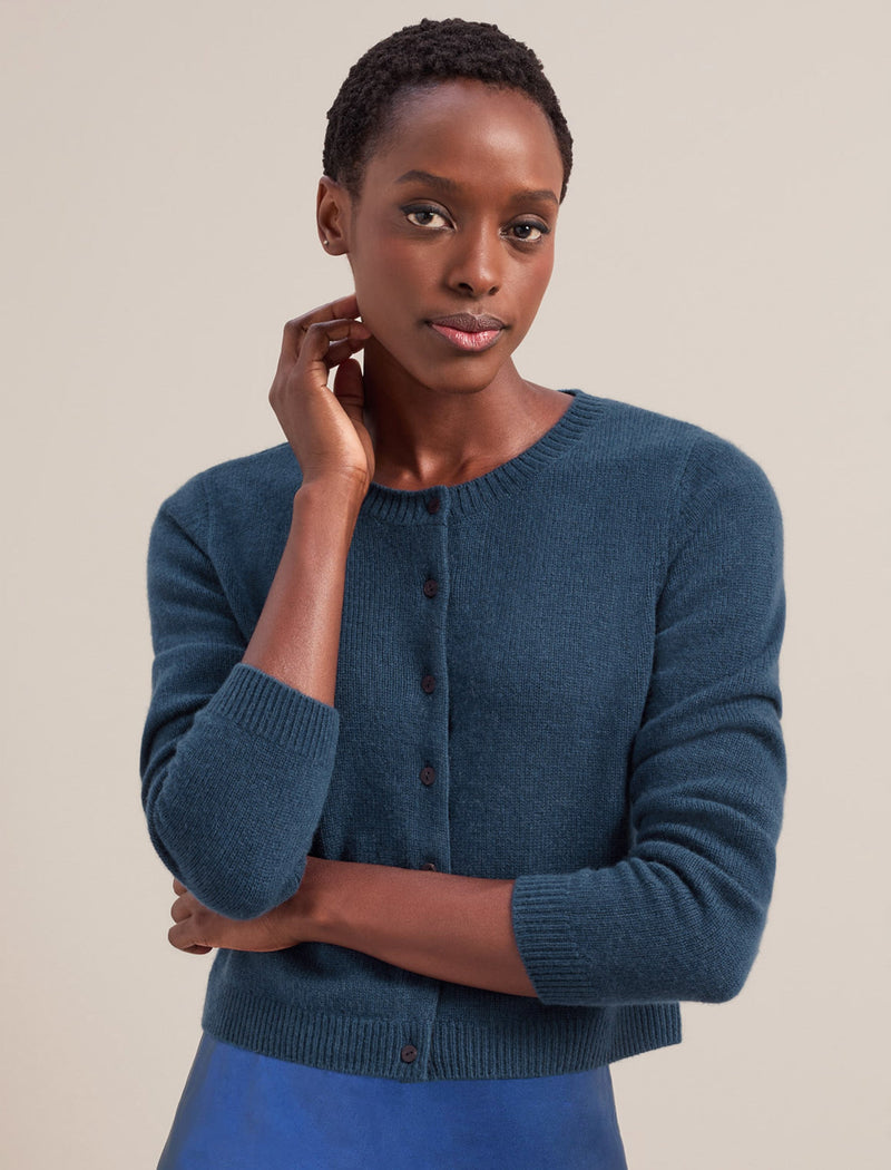 Clara Cashmere Cardigan - Admiral Blue