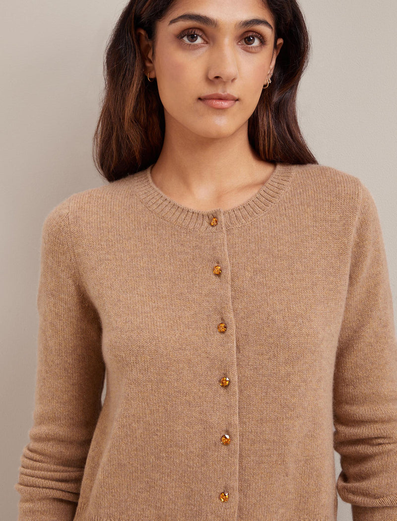 Clara Cashmere Cardigan - Camel