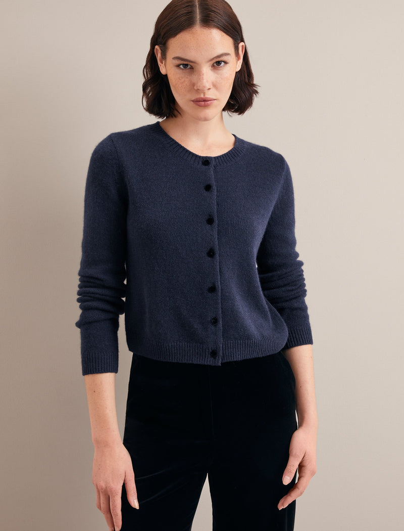 Clara Cashmere Cardigan - Navy