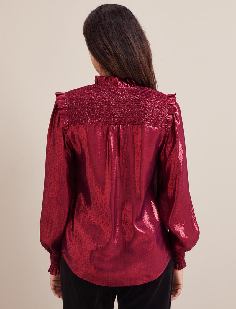 Stella Silk Blend Shirt - Burgundy