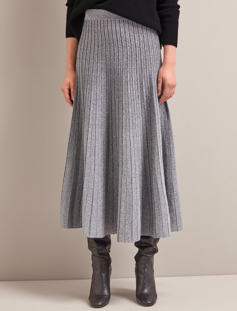 Colette Lurex Skirt - Silver