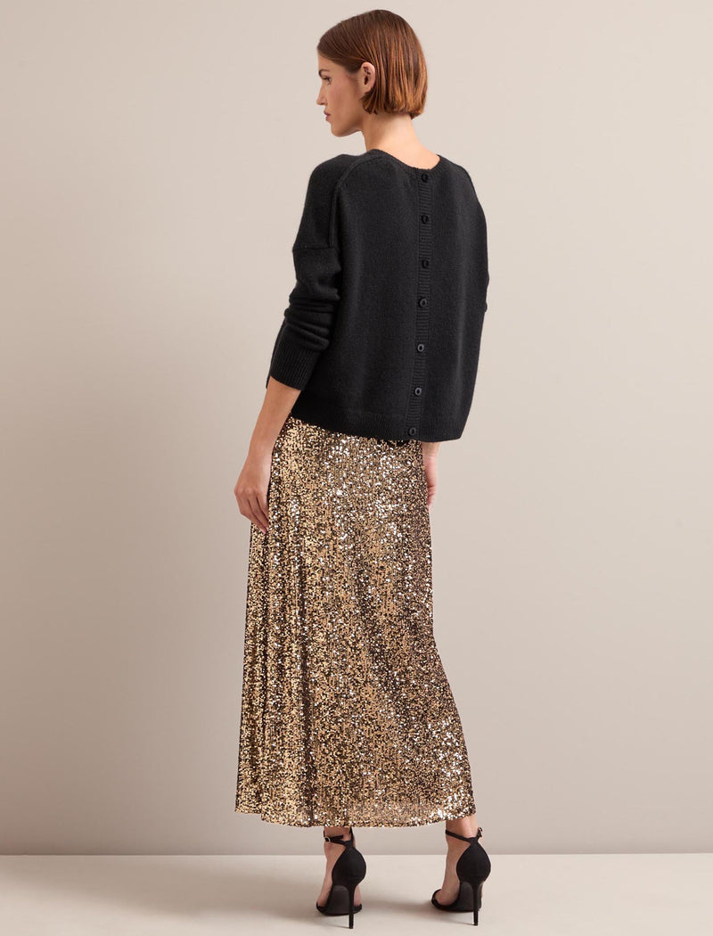 Scarlett Sequin Maxi Skirt - Gold