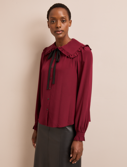 Vera Silk Blouse - Burgundy