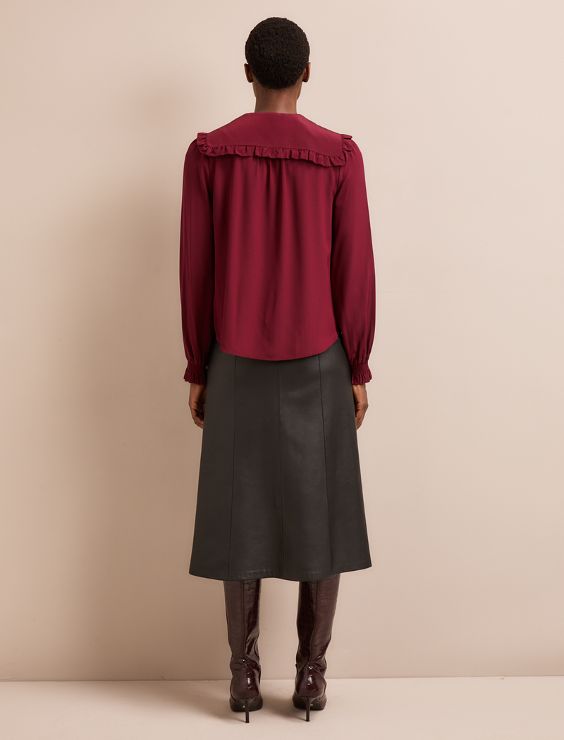 Vera Silk Blouse - Burgundy