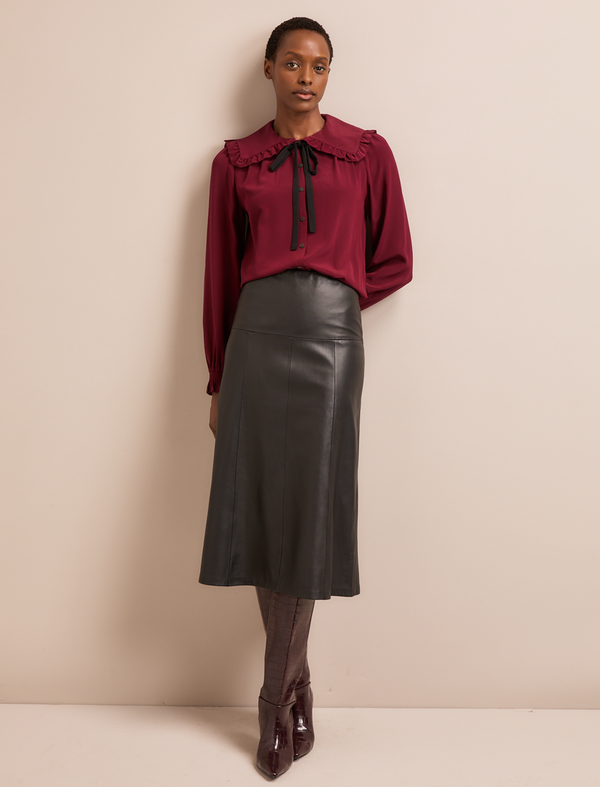 Vera Silk Blouse - Burgundy