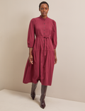 Elsie Seersucker Maxi Dress  - Burgundy