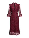 Adeline Lace Maxi Dress - Burgundy