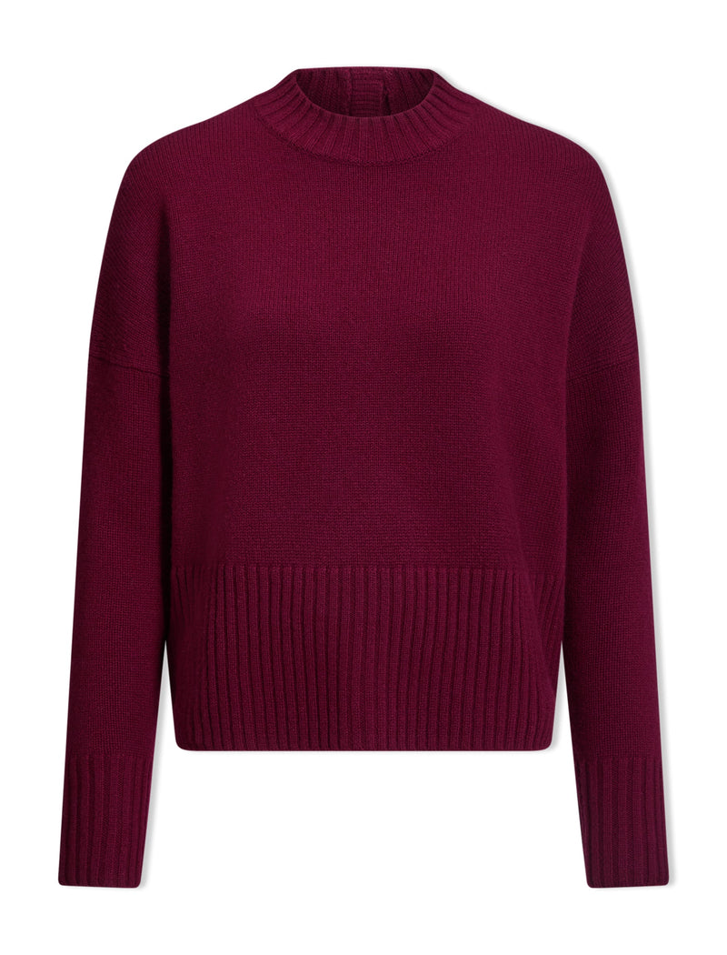 Jasper Cashmere Jumper - Burgundy