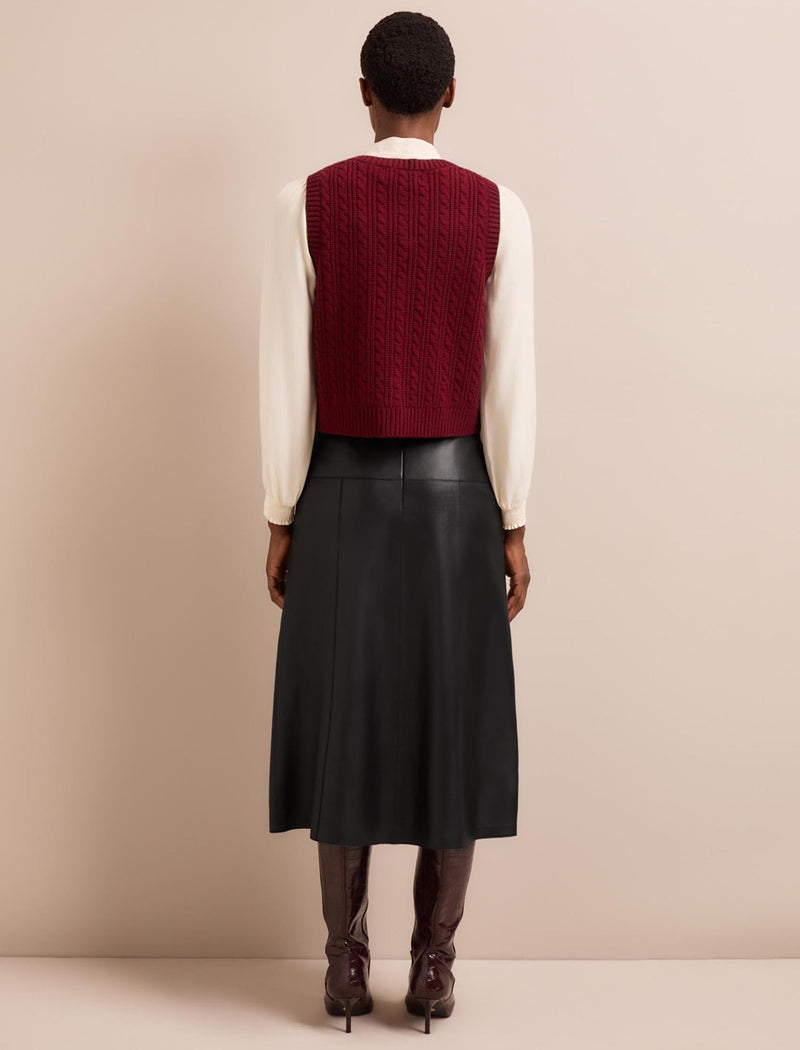 Meryl Cashmere Cable Knit - Burgundy
