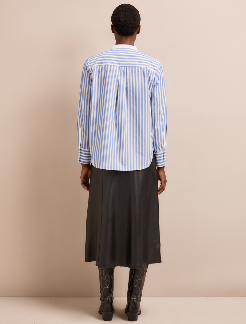 Sefton Cotton Shirt - Blue White Stripe