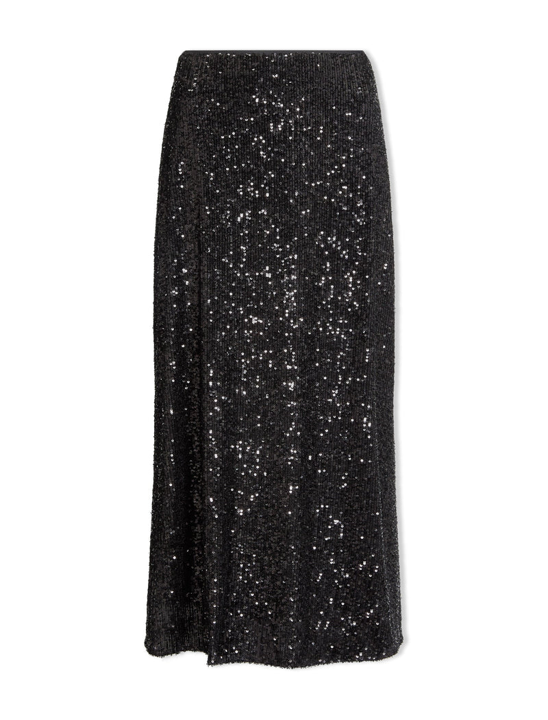 Scarlett Sequin Maxi Skirt - Black