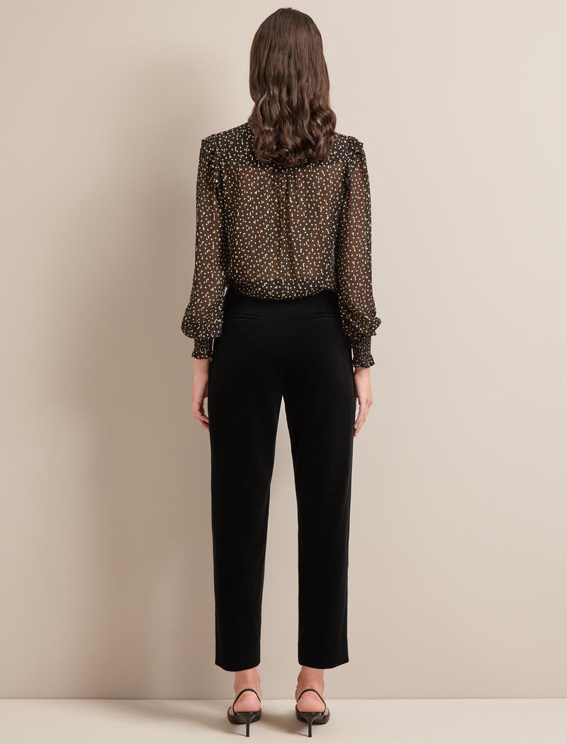Tatum Velvet Tapered Trouser - Black