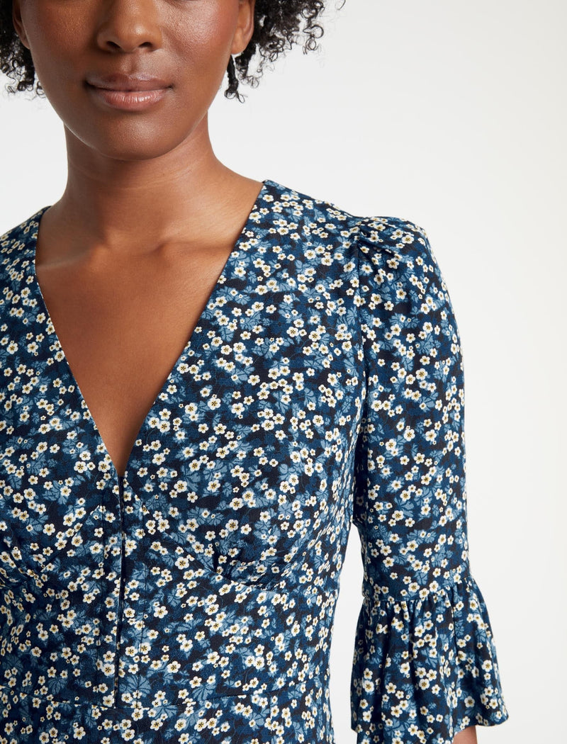 Daphne Maxi Dress - Blue Blossom Print