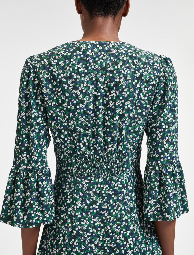 Daphne Maxi Dress - Green Blossom Print
