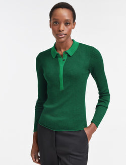 Jonah Wool Jumper - Emerald Green Black Stripe