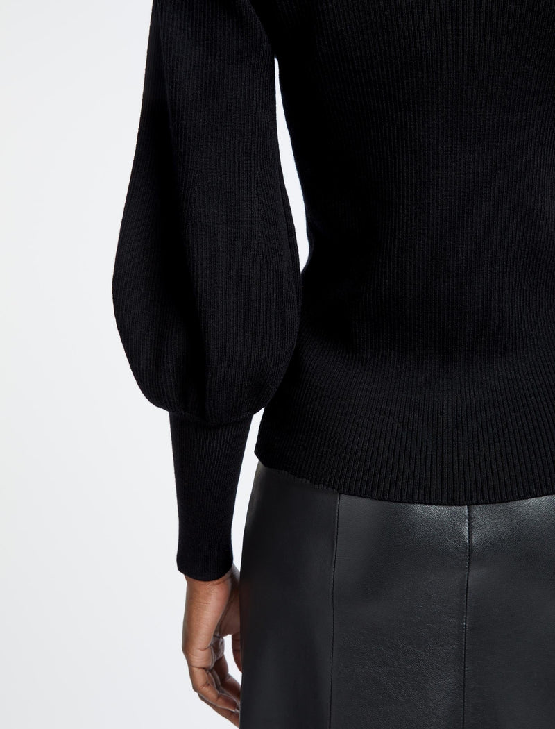 Eva Wool Crew Neck Jumper - Black