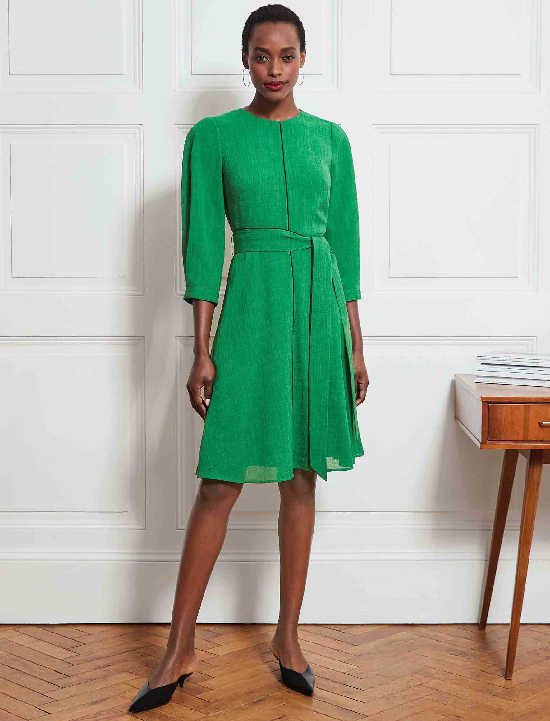 Emerald green dress knee length store