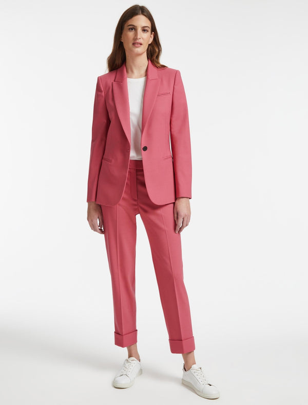 Clement Wool Turn Up Trouser - Rose