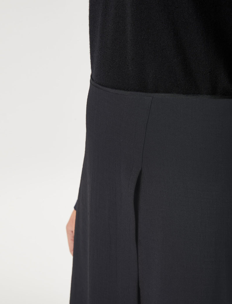 Alix Panelled Asymmetric Maxi Skirt - Navy