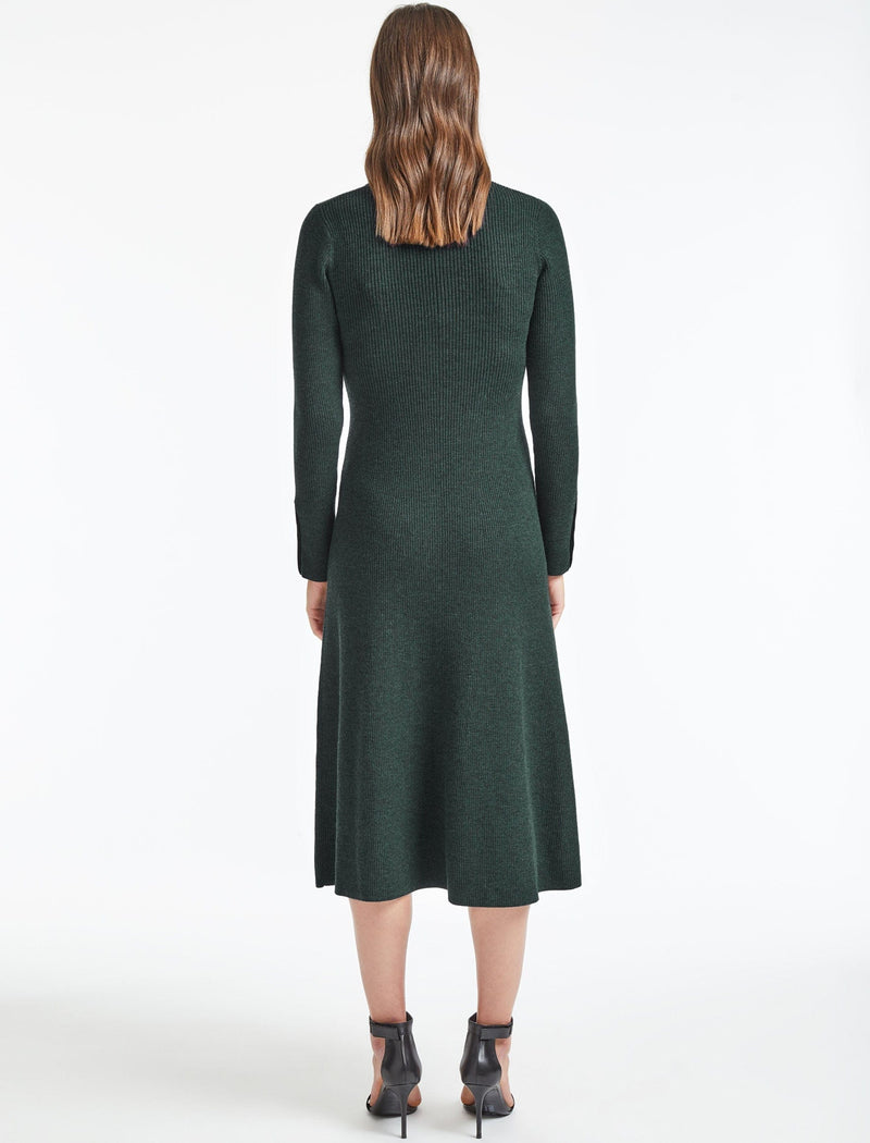 Josie Wool Knit Dress - Dark Green