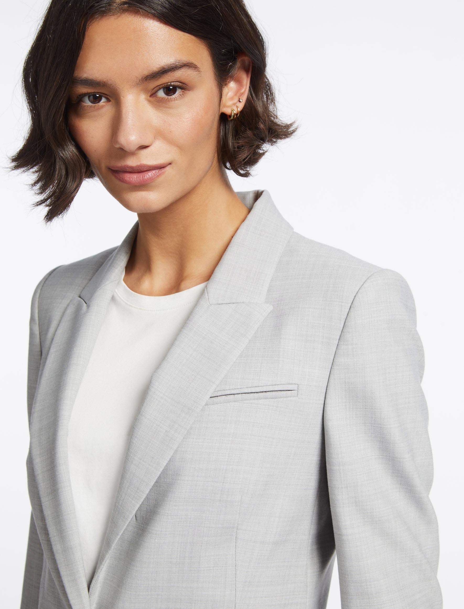 Jamie Stretch New Wool Blazer in Light Grey