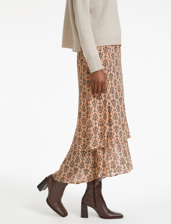 Lotta Maxi Skirt - Stone Rust Folk Floral Print