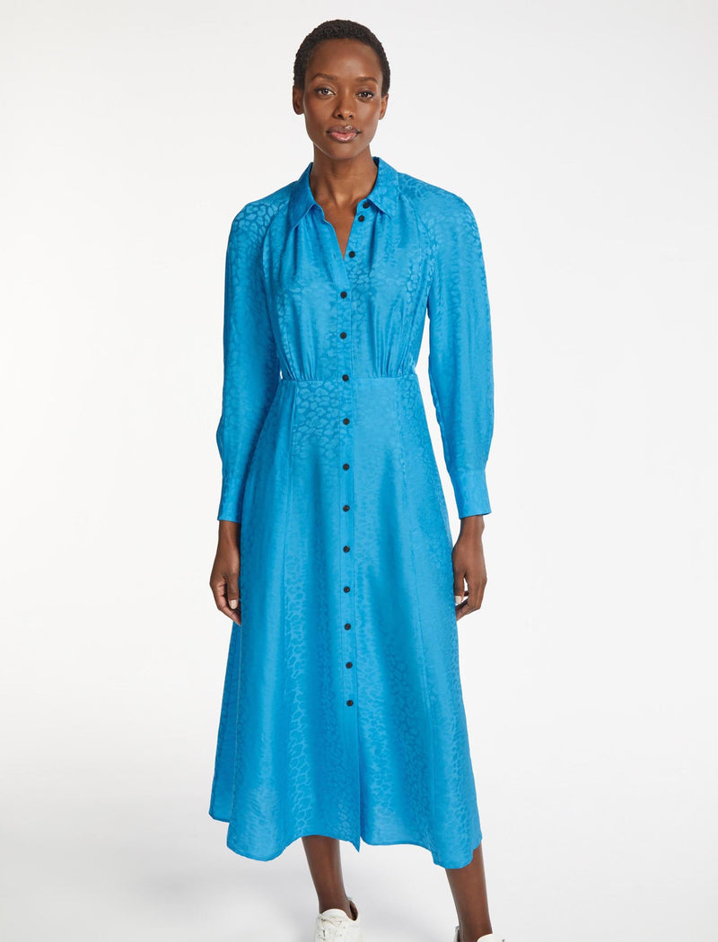 Astrid Silk Blend Maxi Dress - Blue