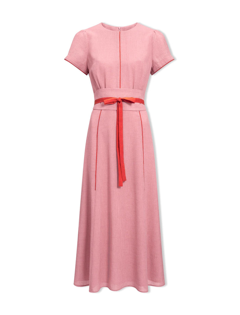 Rosie Techni Voile Maxi Dress - Pink Crimson