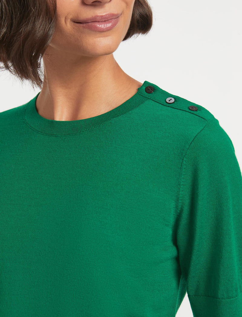 Brooke Merino Wool Jumper - Emerald Green