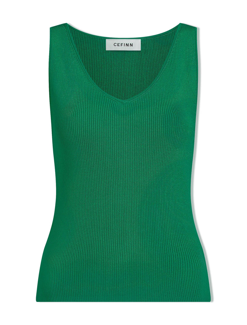 Tammy Rayon V Neck Vest - Emerald Green