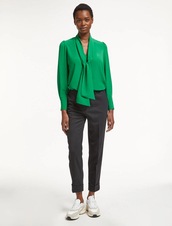 Carla Blouse with Scarf - Emerald Green