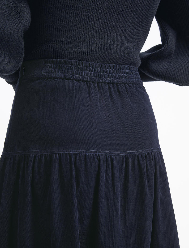 Marta Pin Corduroy Maxi Skirt - Navy